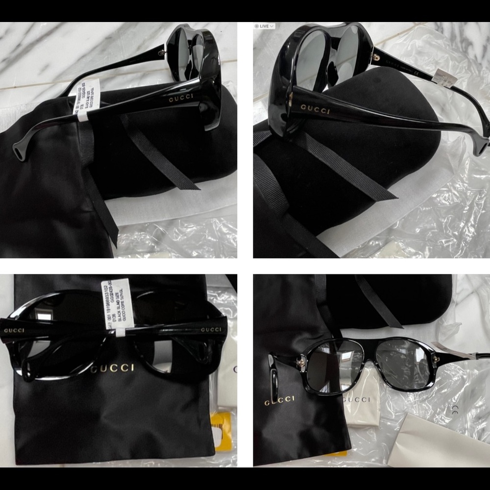 UNISEX GUCCI OVERSIZED PILOT AVIATOR SUNGLASSES - Picture 6 of 16